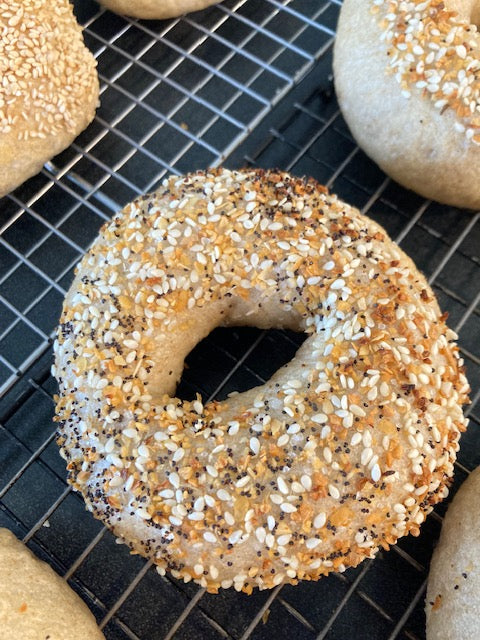 Sourdough Bagels: Plain, Everything, or Asiago (6 per bag)